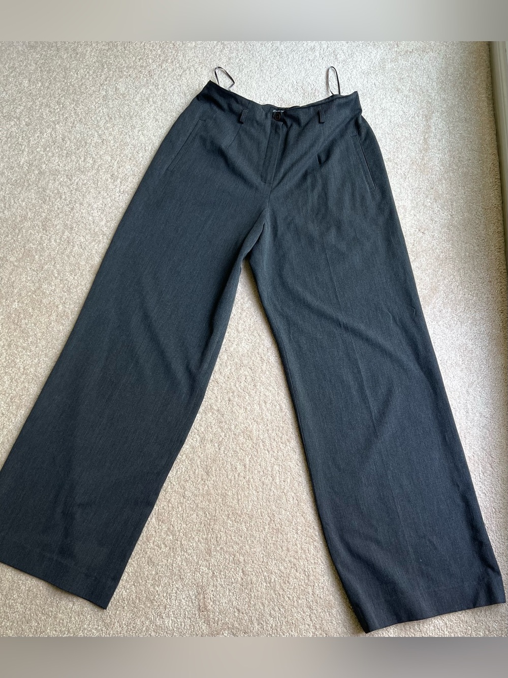 Jones New York Wide-Leg Dress Pants in Charcoal Gray